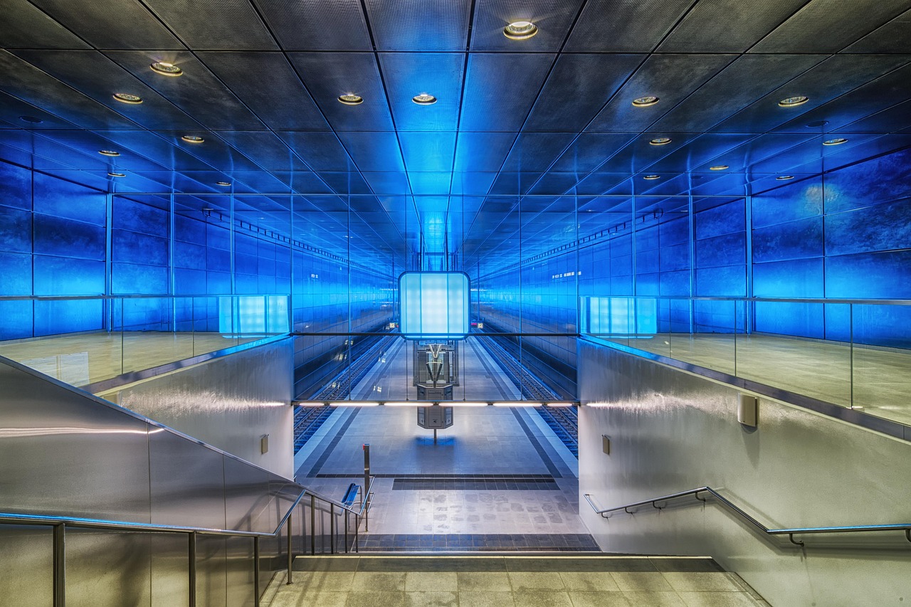 Image of a modern staircase in a large office building